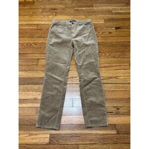 Talbots Womens High Waist Straight Leg Corduroy Pants Size 6p Brown Stretch